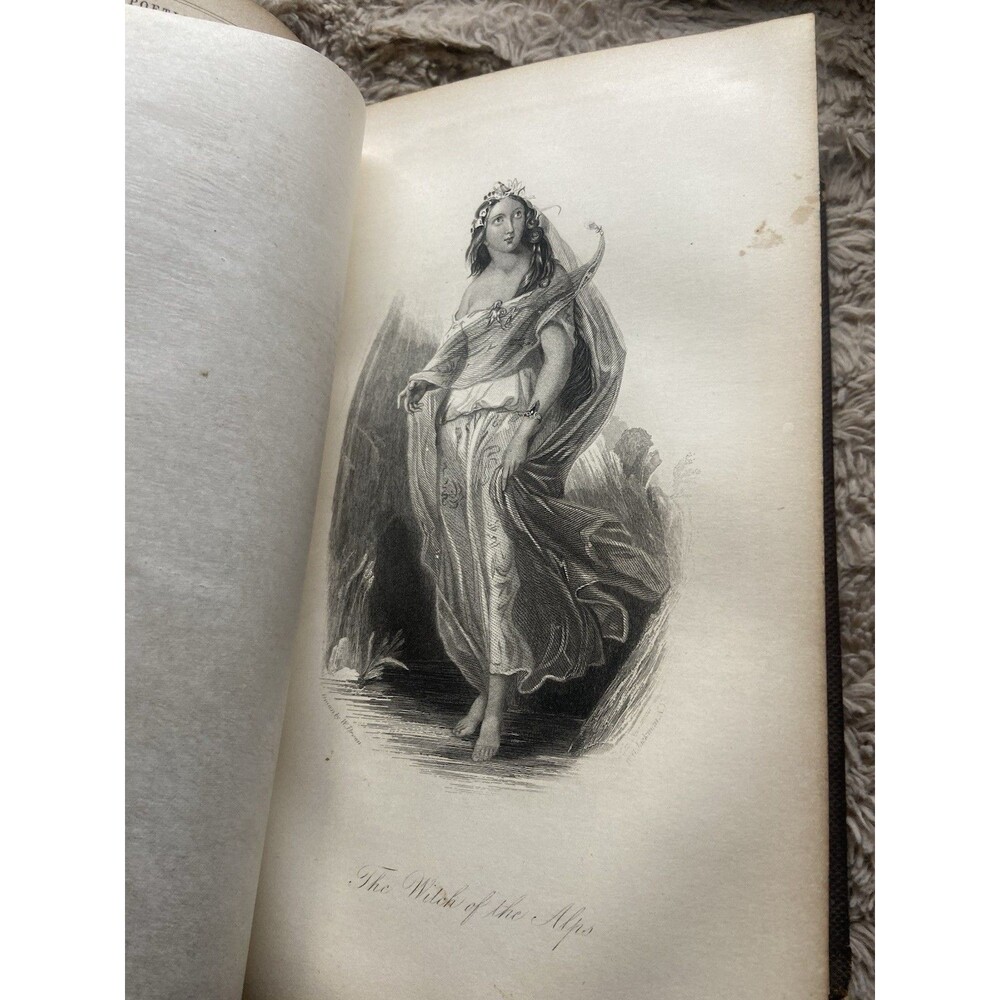 1859 Poetical Works of Lord Byron Illustrated Antique Book Steel Engravings - Picture 12 of 16
